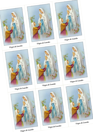 Estampas con oración de Virgen de Lourdes en Pdf