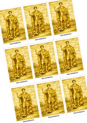 Estampas con oración de San Expedito versión Oro en Pdf