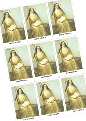 Estampas con oración de Santa Mónica en Pdf